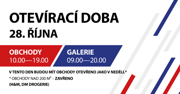 28. října máme otevřeno!
