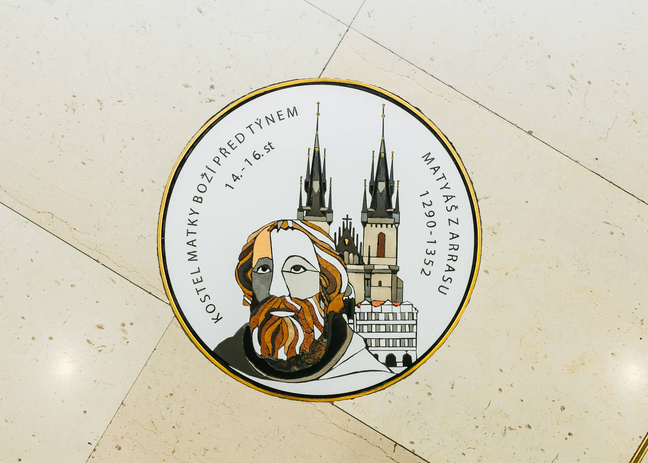 Art mosaics of the history of art and Prague