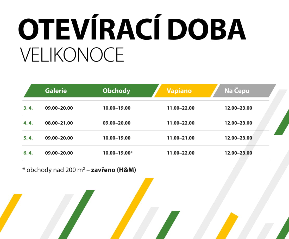 OTEVÍRACÍ DOBA VELIKONOCE